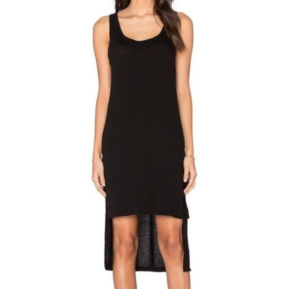 Revolve LNA Fiji Tank Dress High Low Sleeveless Gauze Black Bikini Coverup XS - Picture 1 of 12